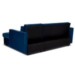 Milo Blue Corner Chaise Sofa Bed with Storage - Velvet Sofa Bed & Pull Out Bed - Bargainia.com - 