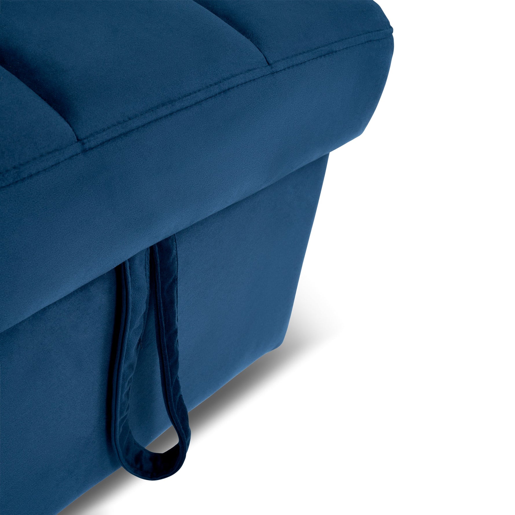 Milo Blue Corner Chaise Sofa Bed with Storage - Velvet Sofa Bed & Pull Out Bed - Bargainia.com - 