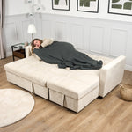 Milo Cream Corner Sofa Bed with Storage - Velvet Sofa Bed & Pull Out Bed - Bargainia.com - 5056150286202