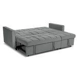 Milo Grey Corner Sofa Bed with Storage - Velvet Sofa Bed & Pull Out Bed - Bargainia.com - 