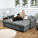 Milo Grey Corner Sofa Bed with Storage - Velvet Sofa Bed & Pull Out Bed - Bargainia.com - 5056150286172