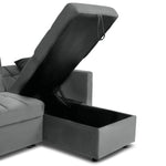 Milo Grey Corner Sofa Bed with Storage - Velvet Sofa Bed & Pull Out Bed - Bargainia.com - 