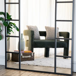 Mio - Full Length Black Metal Arched Window Mirror - 200cm x 120cm - Bargainia.com - 