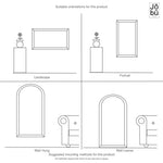 Mio - Full Length Gold Metal Arched Window Mirror - 200cm x 120cm - Bargainia.com - 