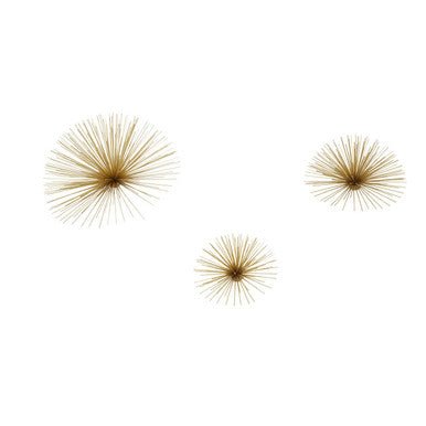 Mirano Set Of 3 Gold Finish Starburst Wall Decor - Bargainia.com - 5018705493718