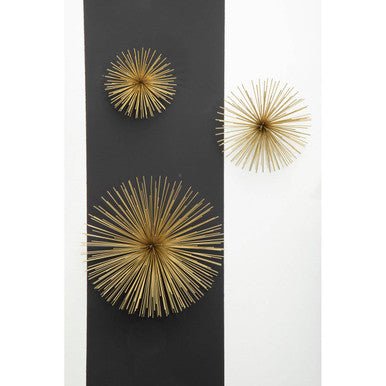 Mirano Set Of 3 Gold Finish Starburst Wall Decor - Bargainia.com - 5018705493718