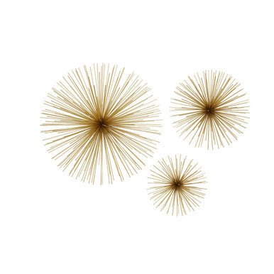 Mirano Set Of 3 Gold Finish Starburst Wall Decor - Bargainia.com - 5018705493718