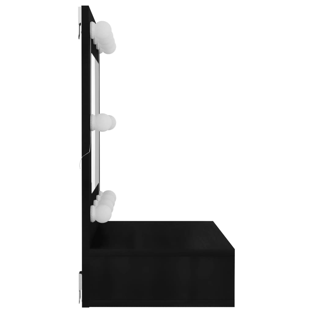 Mirror Cabinet with LED Black 60x31.5x62 cm - Bargainia.com - 