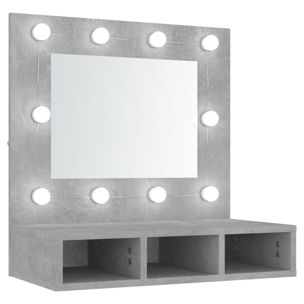 Mirror Cabinet with LED Concrete Grey 60x31.5x62 cm - Bargainia.com - 8720286644836 - 808886