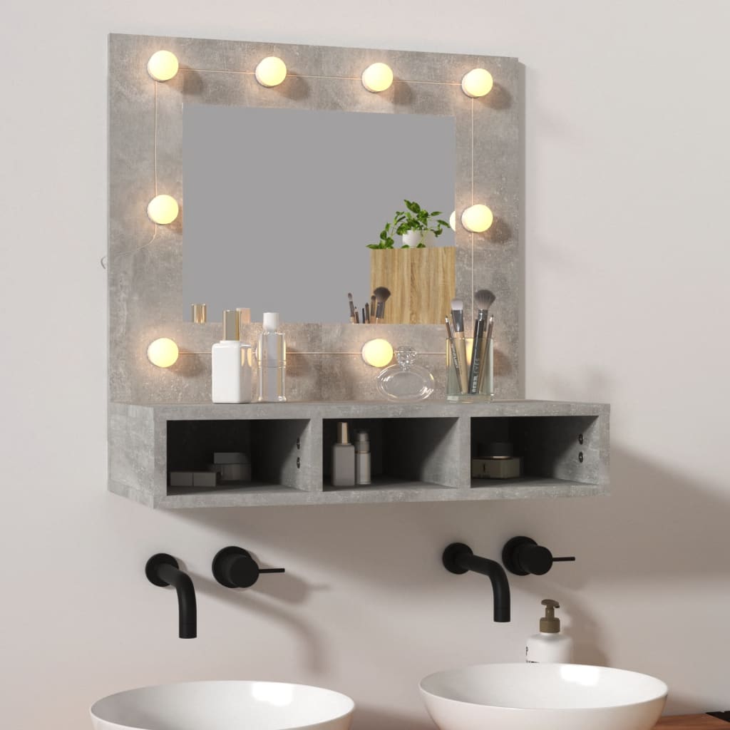Mirror Cabinet with LED Concrete Grey 60x31.5x62 cm - Bargainia.com - 8720286644836 - 808886