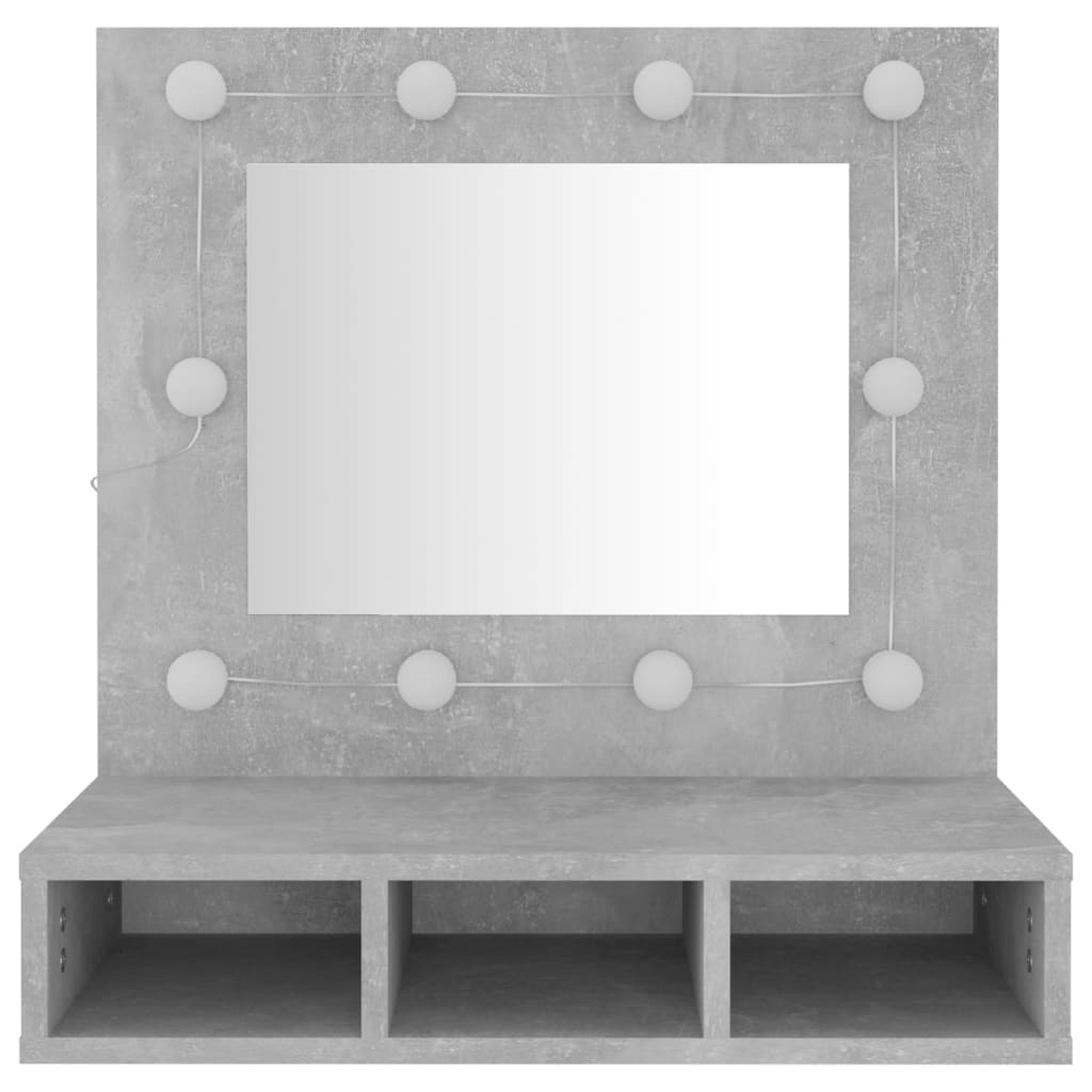 Mirror Cabinet with LED Concrete Grey 60x31.5x62 cm - Bargainia.com - 8720286644836 - 808886