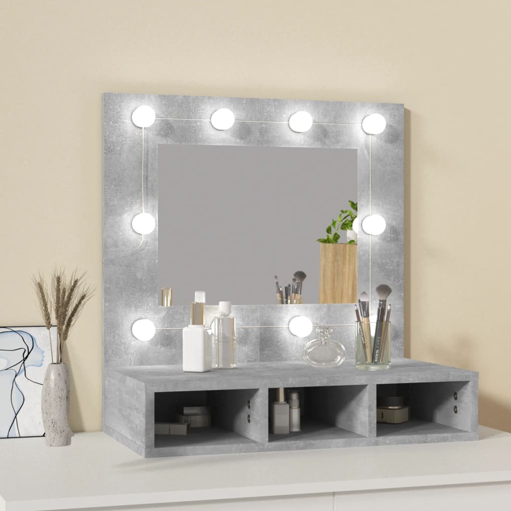 Mirror Cabinet with LED Concrete Grey 60x31.5x62 cm - Bargainia.com - 8720286644836 - 808886