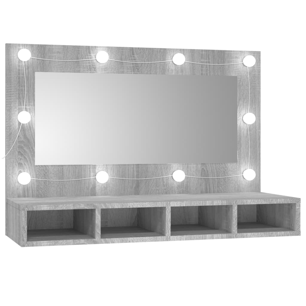 Mirror Cabinet with LED Grey Sonoma 90x31.5x62 cm - Bargainia.com - 8720287087380 - 820458