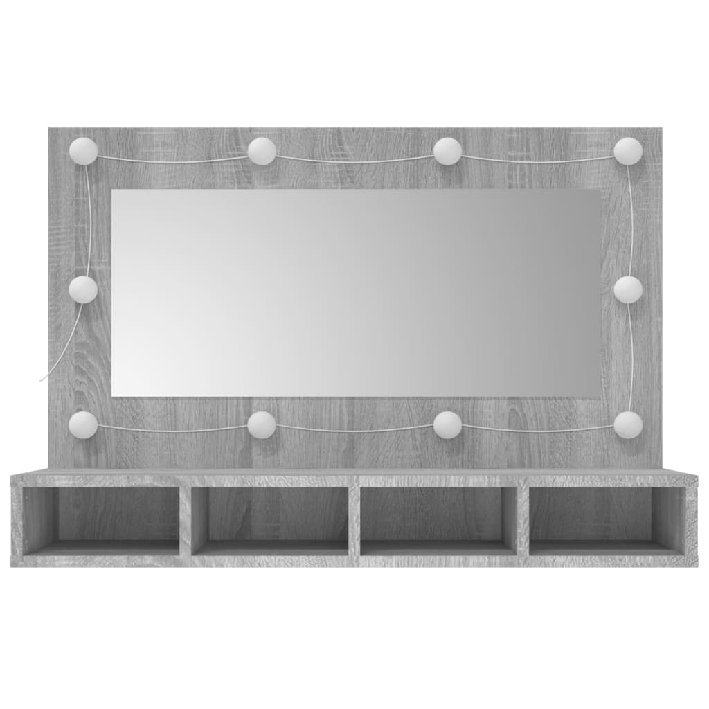 Mirror Cabinet with LED Grey Sonoma 90x31.5x62 cm - Bargainia.com - 8720287087380 - 820458