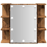 Mirror Cabinet with LED Old Wood 70x16.5x60 cm - Bargainia.com - 