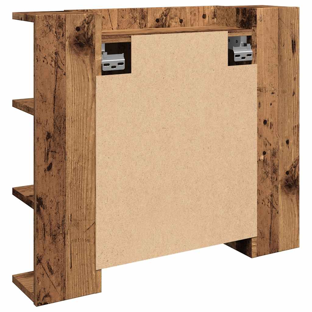 Mirror Cabinet with LED Old Wood 70x16.5x60 cm - Bargainia.com - 