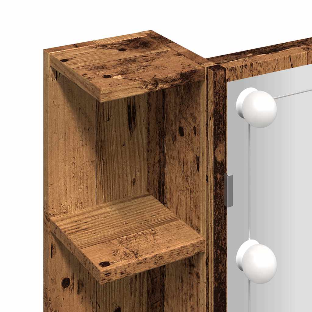 Mirror Cabinet with LED Old Wood 70x16.5x60 cm - Bargainia.com - 