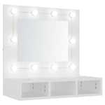 Mirror Cabinet with LED White 60x31.5x62 cm - Bargainia.com - 