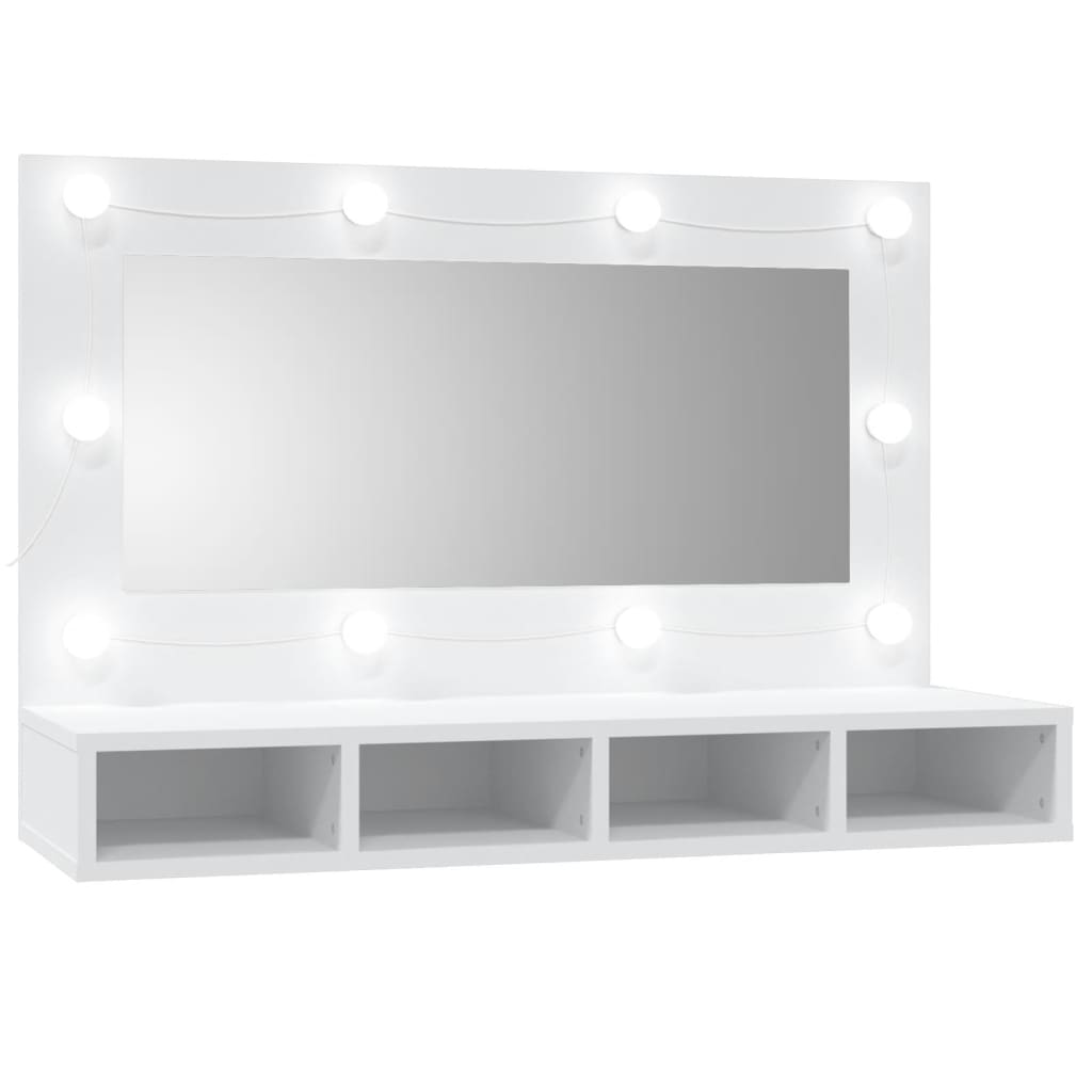 Mirror Cabinet with LED White 90x31.5x62 cm - Bargainia.com - 8720286644881 - 808891