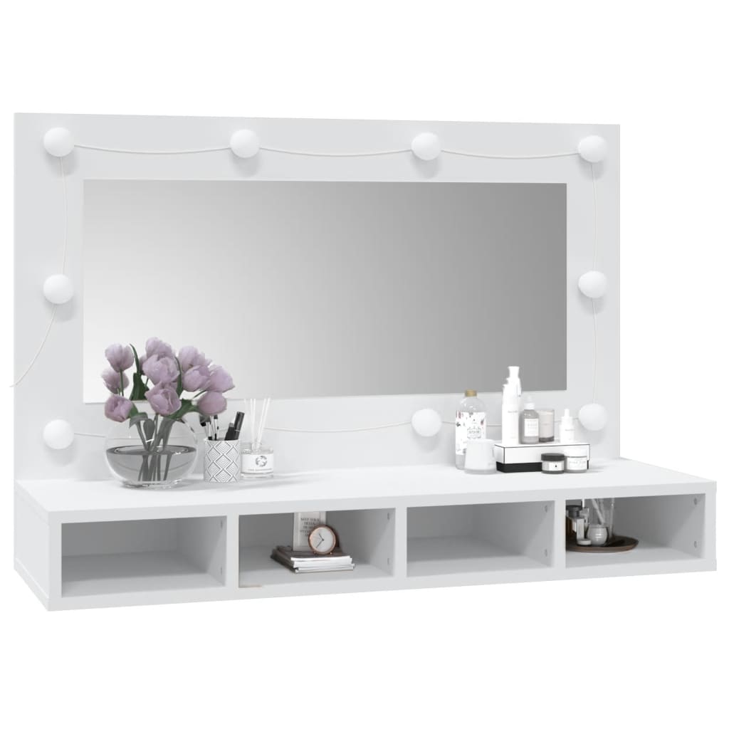 Mirror Cabinet with LED White 90x31.5x62 cm - Bargainia.com - 8720286644881 - 808891