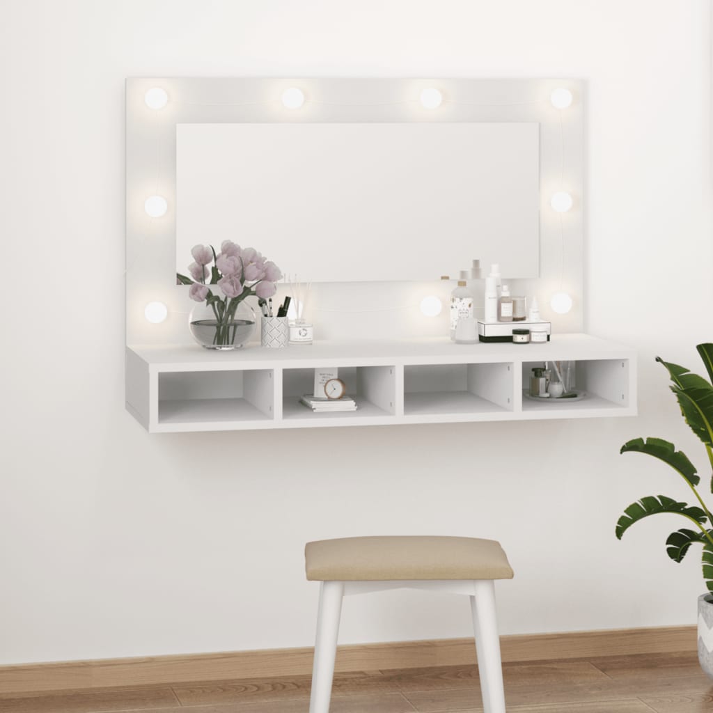 Mirror Cabinet with LED White 90x31.5x62 cm - Bargainia.com - 8720286644881 - 808891