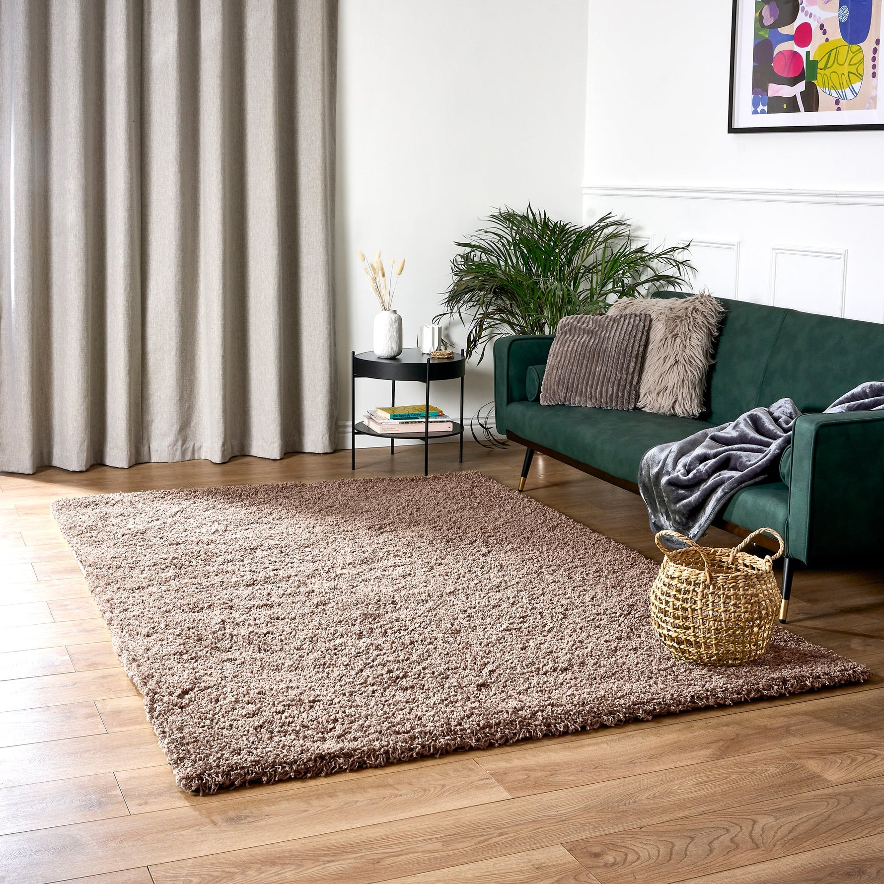 Mocha Thick Shaggy Rug - California - Bargainia.com - 