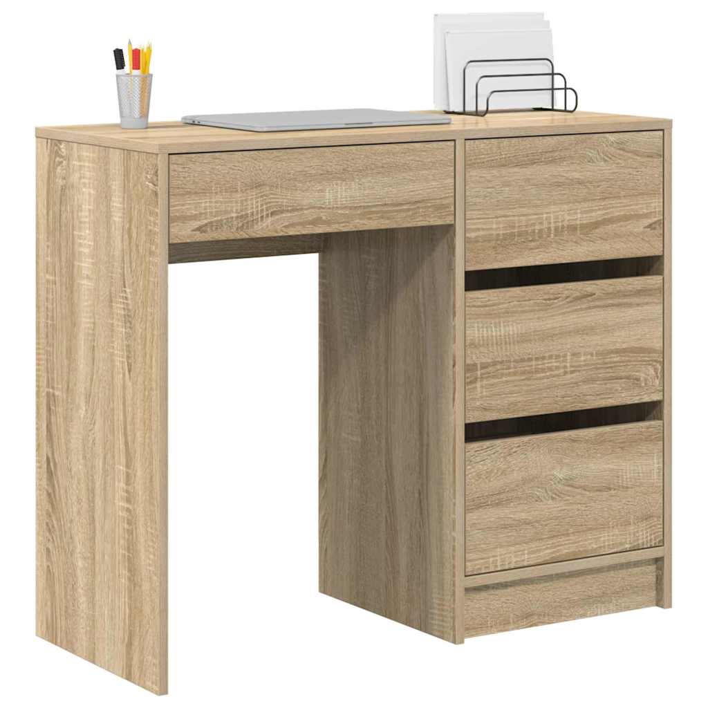Modern Wooden Home Office Writing Computer Desk Table With 4 Storage Drawers - Bargainia.com - 8721158252128 - 869492