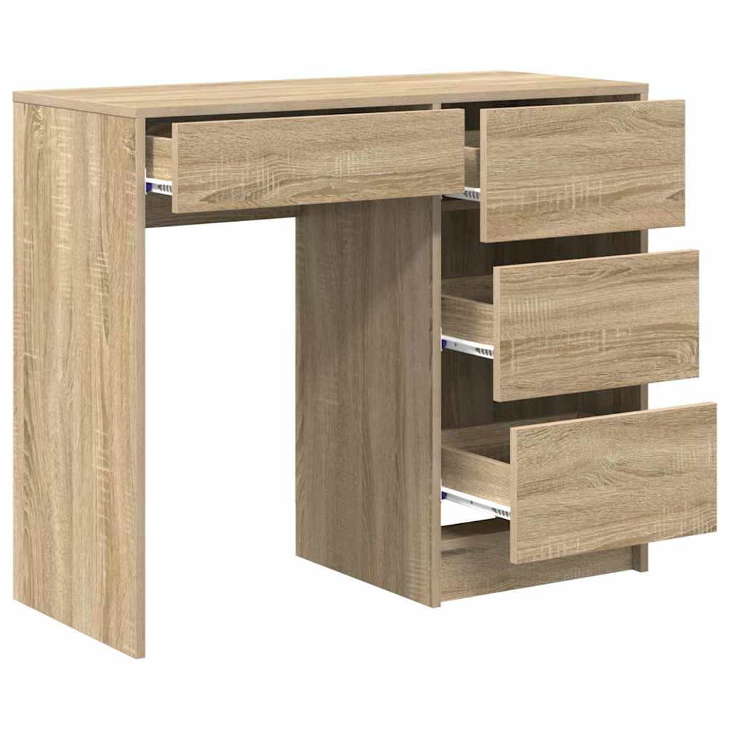 Modern Wooden Home Office Writing Computer Desk Table With 4 Storage Drawers - Bargainia.com - 8721158252128 - 869492