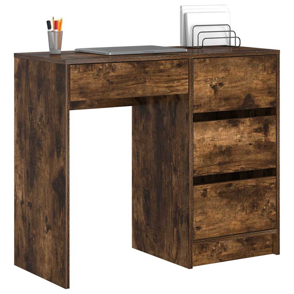 Modern Wooden Home Office Writing Computer Desk Table With 4 Storage Drawers - Bargainia.com - 8721158252142 - 869494
