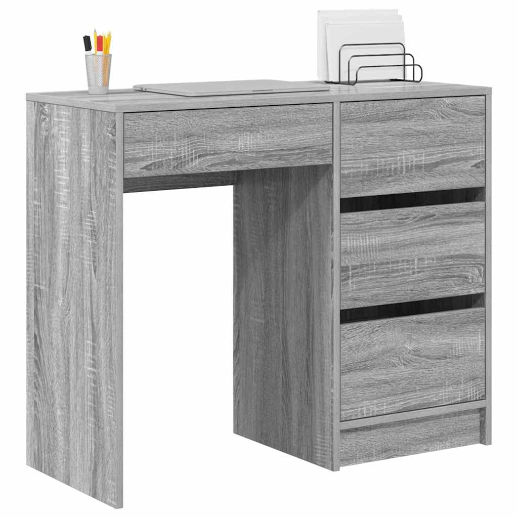 Modern Wooden Home Office Writing Computer Desk Table With 4 Storage Drawers - Bargainia.com - 8721158252159 - 869495