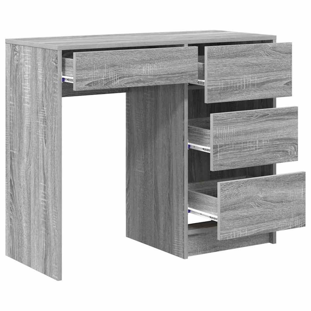 Modern Wooden Home Office Writing Computer Desk Table With 4 Storage Drawers - Bargainia.com - 8721158252159 - 869495
