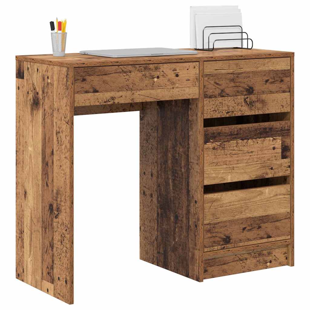 Modern Wooden Home Office Writing Computer Desk Table With 4 Storage Drawers - Bargainia.com - 8721158252166 - 869496