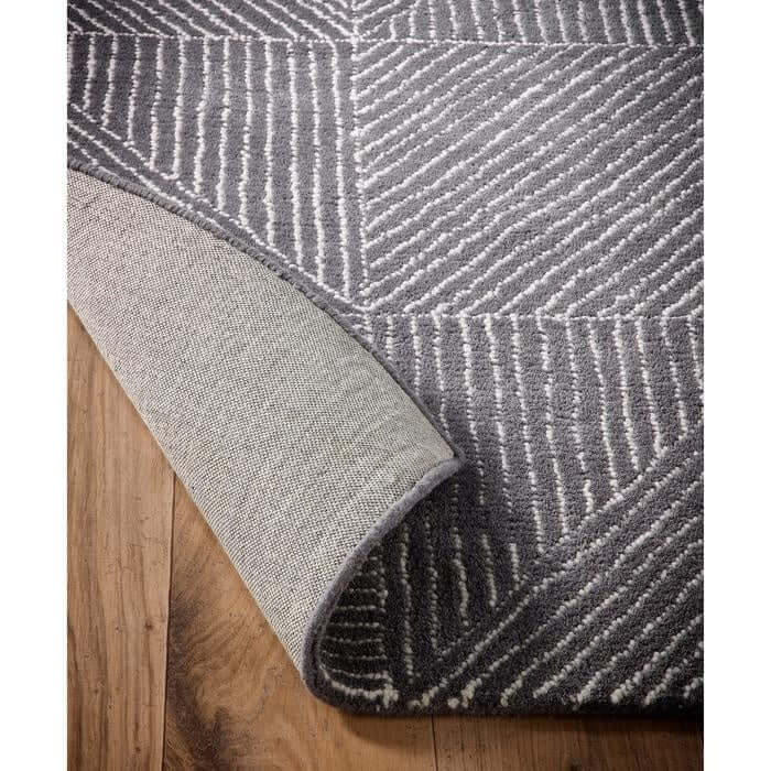 Modern Wool Rug Geometric Design - Bargainia.com - 5026134637740 - GEOMET_CHARCX_080X150