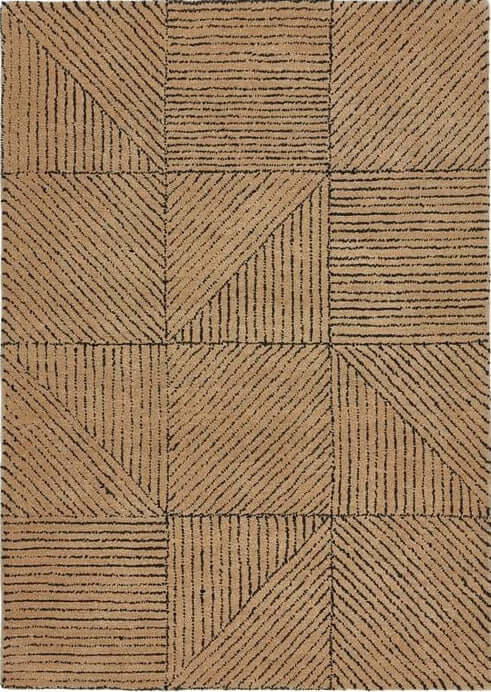 Modern Wool Rug Geometric Design - Bargainia.com - 5026134639003 - GEOMET_SANDXX_080X150