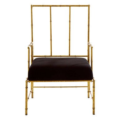 Monroe Gold and Black Velvet Accent Chair - Bargainia.com - 5018705419022