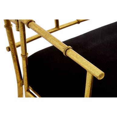 Monroe Gold and Black Velvet Accent Chair - Bargainia.com - 5018705419022