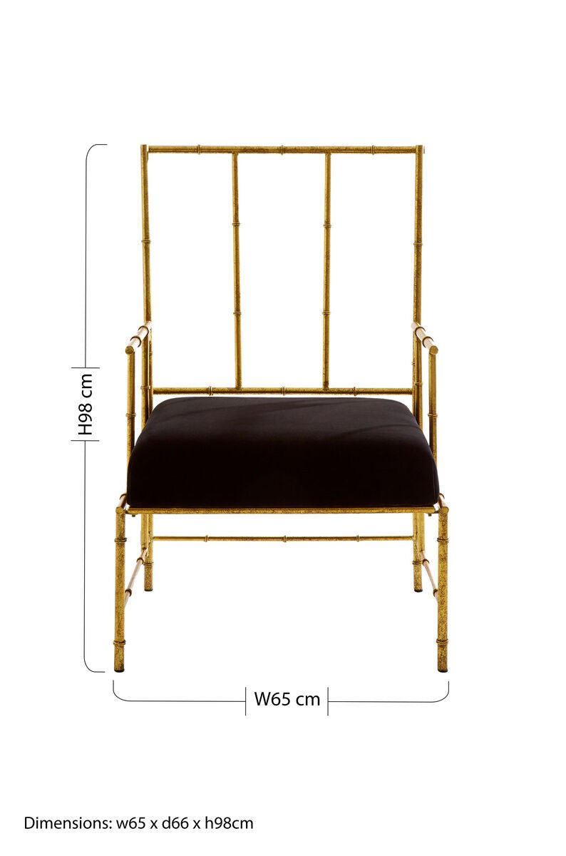 Monroe Gold and Black Velvet Accent Chair - Bargainia.com - 5018705419022
