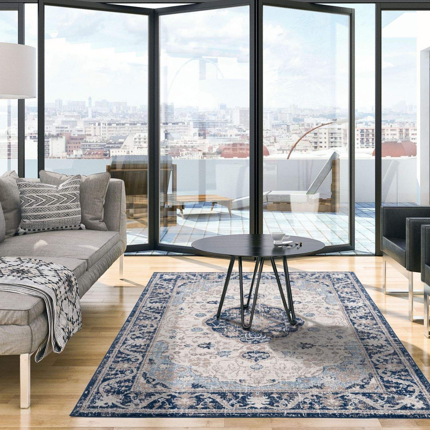 Montana Oriental Blue Rug | 3922N - Bargainia.com - 