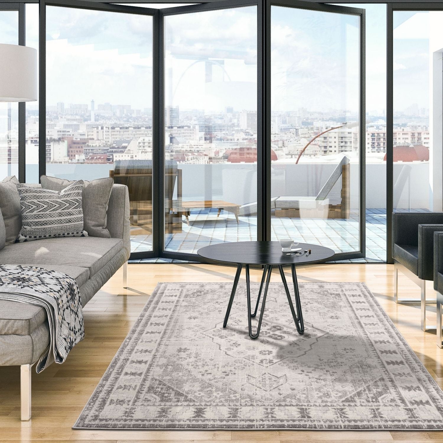 Montana Oriental Grey Rug | 3920G - Bargainia.com - 