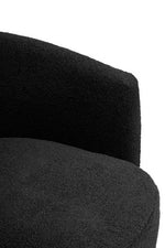 Montreal Black Boucle Effect Curved Lounge Chair With Swivel Base - Bargainia.com - 5063227016358