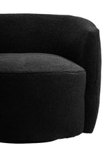 Montreal Black Boucle Effect Curved Lounge Chair With Swivel Base - Bargainia.com - 5063227016358