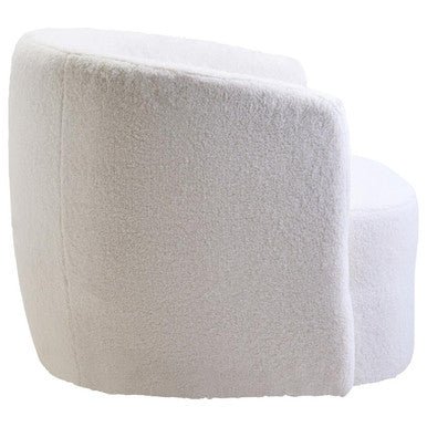 Montreal Ivory Boucle Effect Curved Lounge Chair With Swivel Base - Bargainia.com - 5063227016341