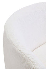 Montreal Ivory Boucle Effect Curved Lounge Chair With Swivel Base - Bargainia.com - 5063227016341