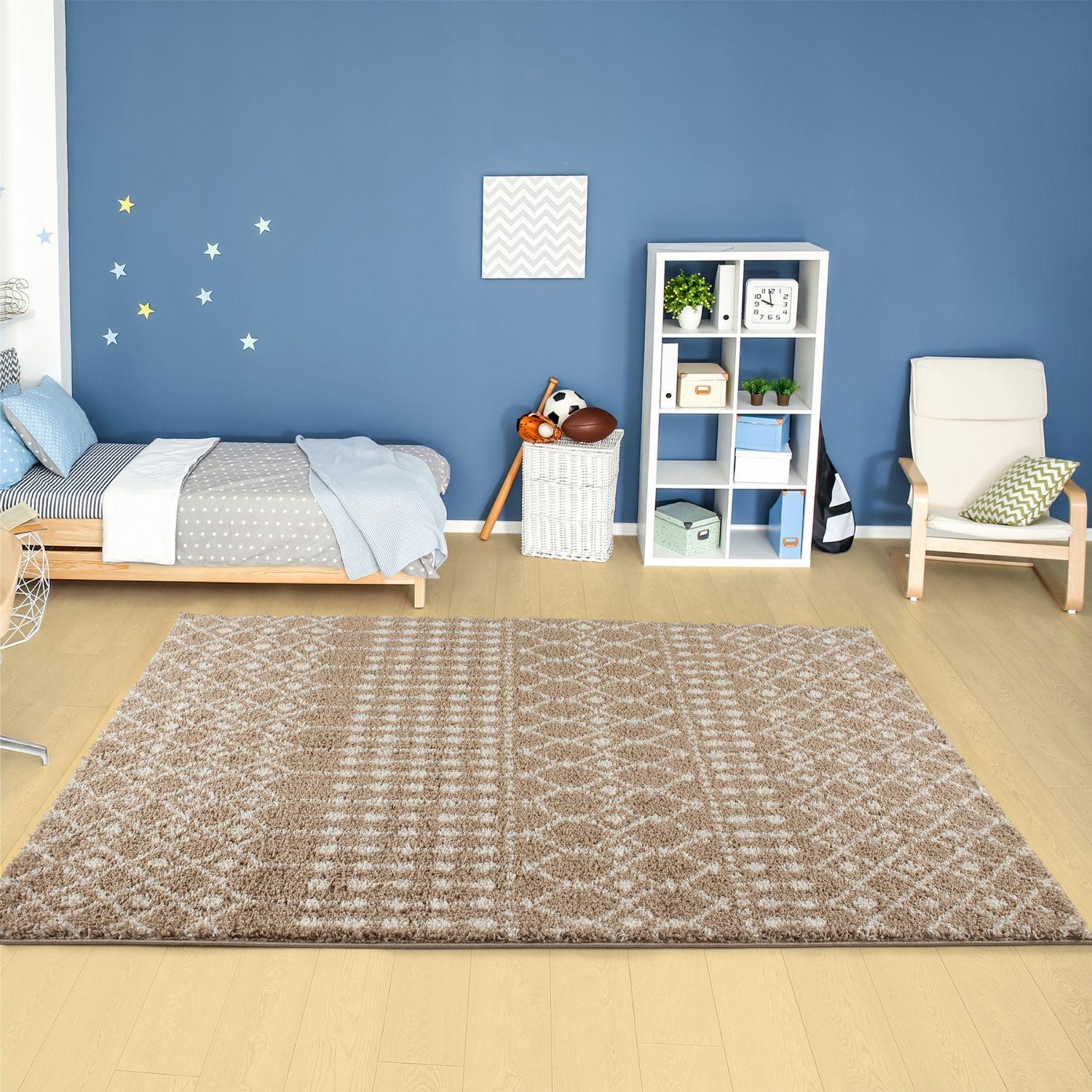 Moroccan Beige Shaggy Rug | 1020 - Bargainia.com - 