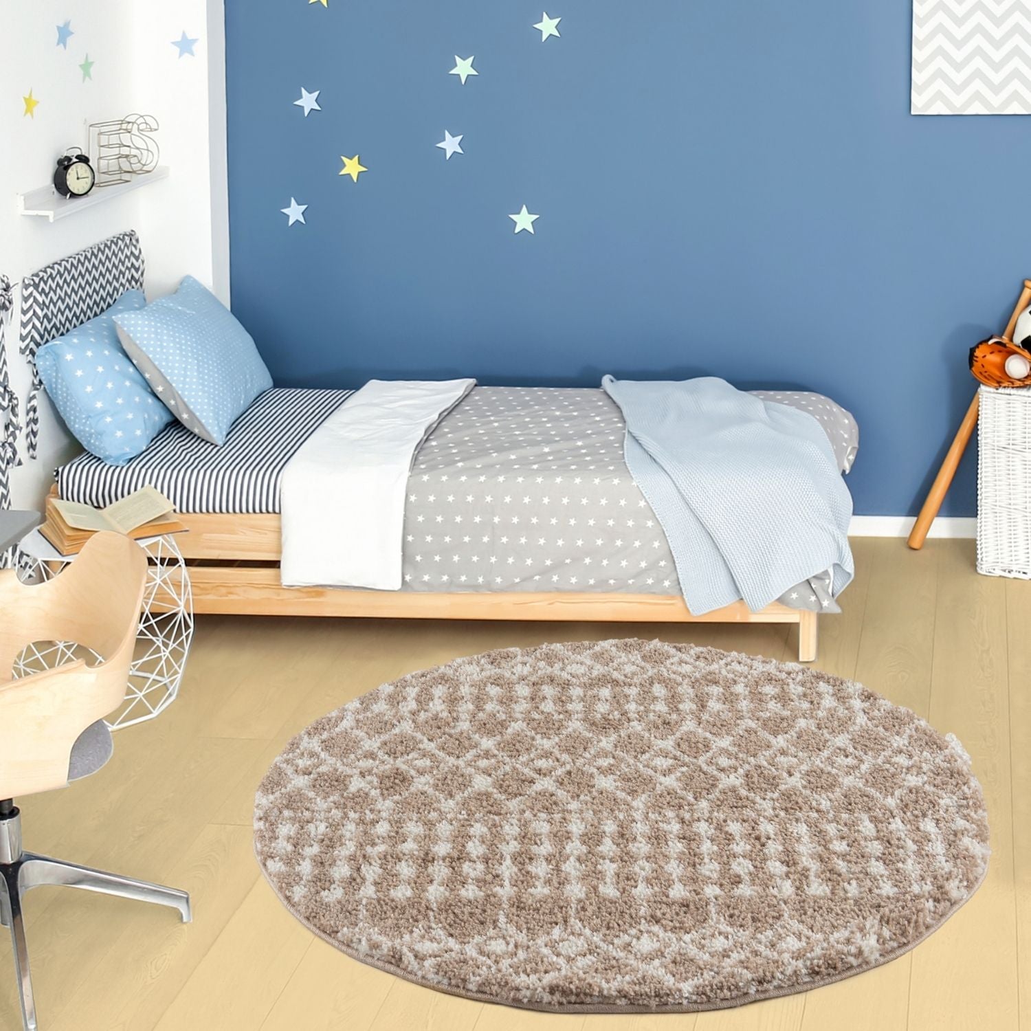 Moroccan Beige Shaggy Rug | 1020 - Bargainia.com - 5056584541748 - 3596