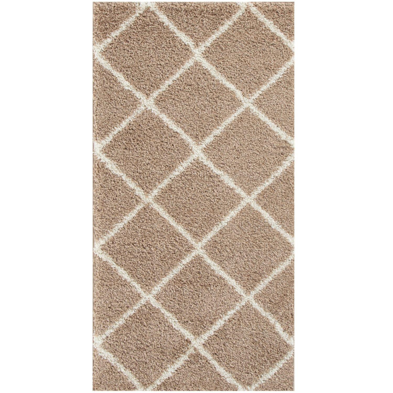 Moroccan Beige Shaggy Rug | 520 - Bargainia.com - 5056584503012 - 3180