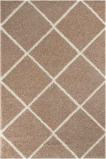 Moroccan Beige Shaggy Rug | 520 - Bargainia.com - 