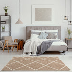 Moroccan Beige Shaggy Rug | 520 - Bargainia.com - 
