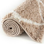Moroccan Beige Shaggy Rug | 520 - Bargainia.com - 