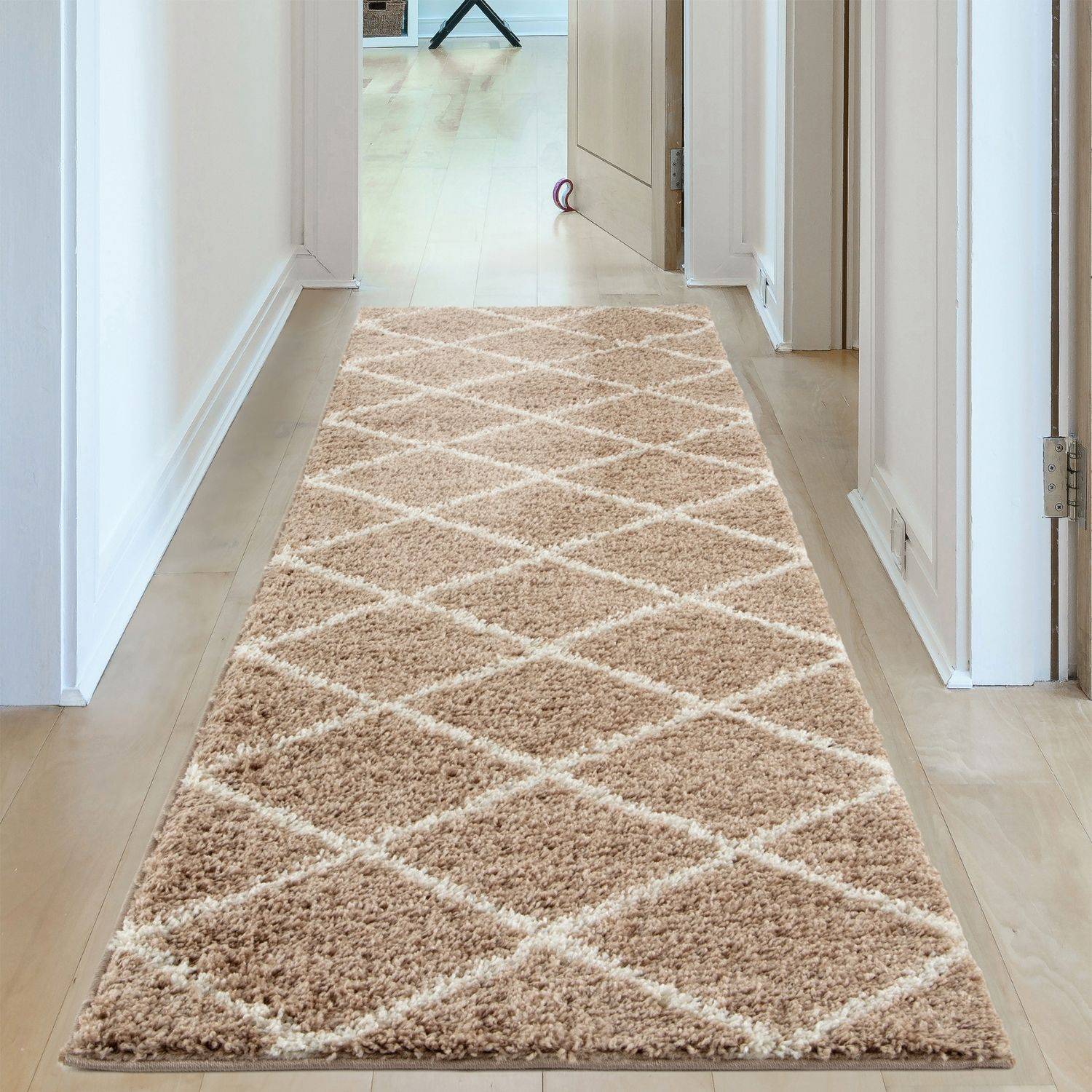 Moroccan Beige Shaggy Rug | 520 - Bargainia.com - 5056584503135 - 3182